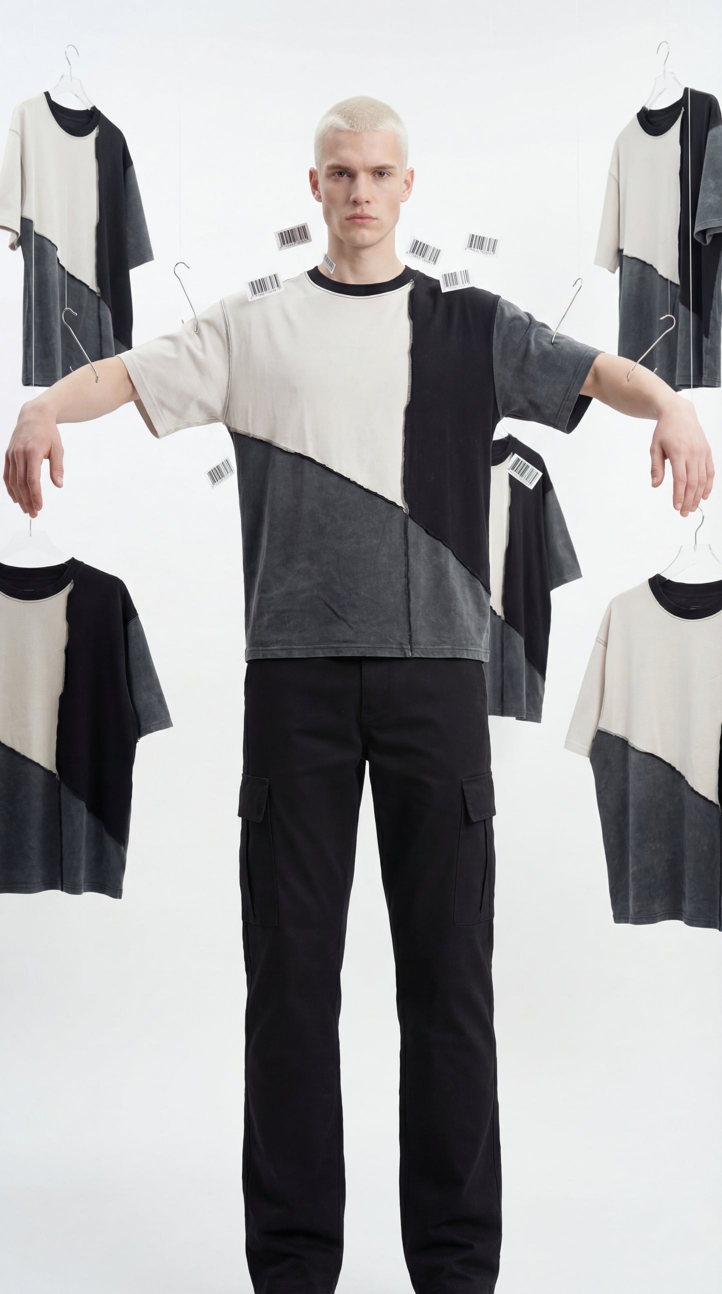 Parçalı Kumaş Tshirt