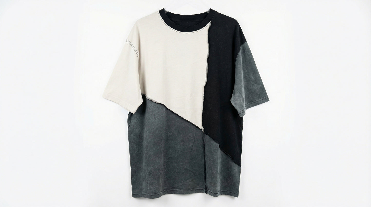 Parçalı Kumaş Tshirt